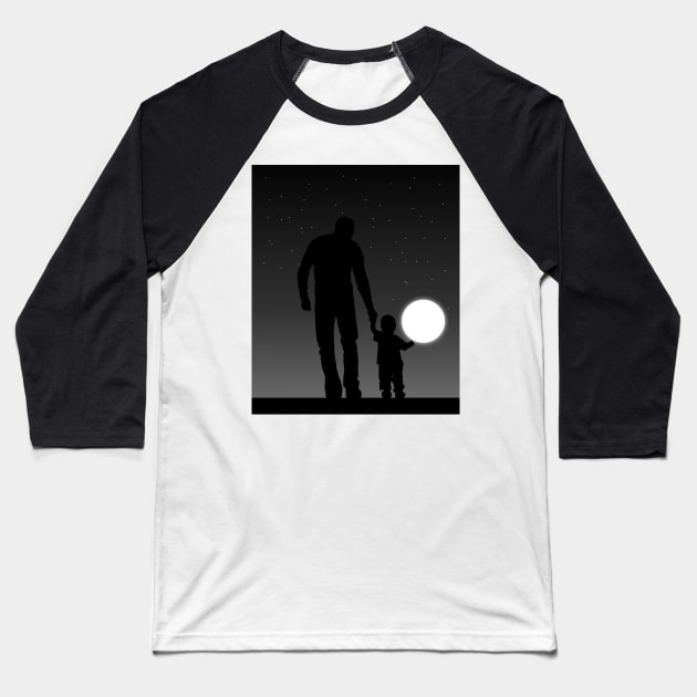 REACHING FOR MOON Baseball T-Shirt by Tees4Chill